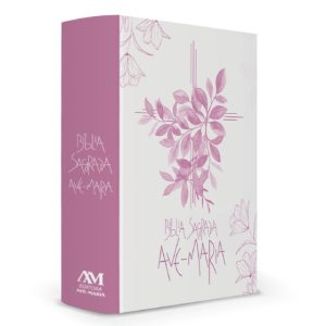 Bíblia Ave-Maria floral Rosa